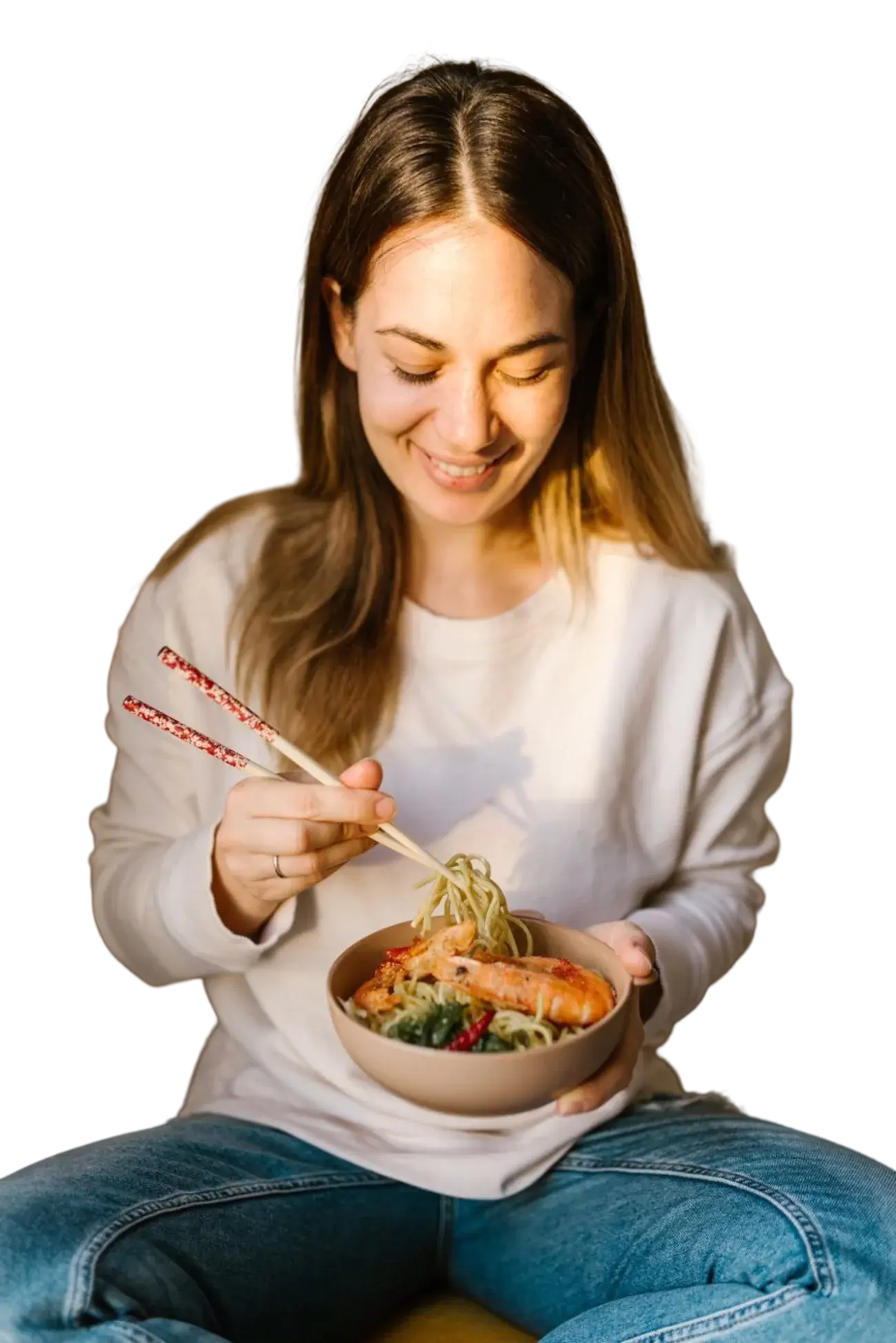 Food creator enjoying a meal